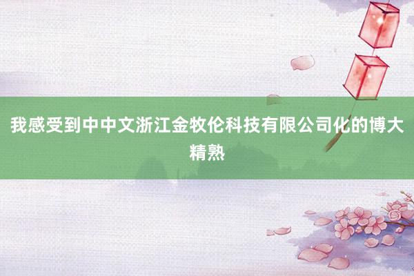 我感受到中中文浙江金牧伦科技有限公司化的博大精熟