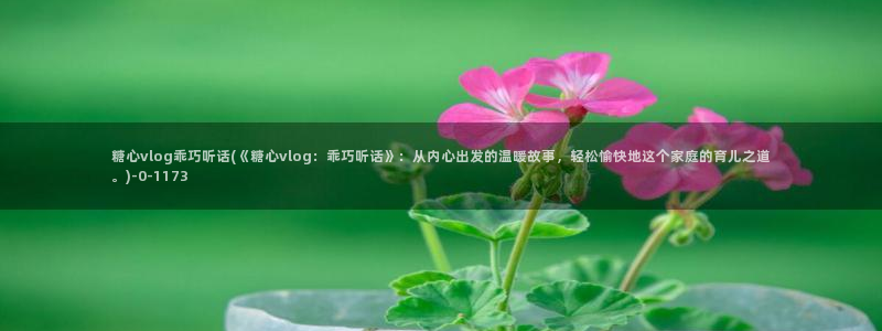 糖心vlog 姐姐：糖心vlog乖巧听话(《糖心vlog：乖巧听话》：从内心出发的温暖故事，轻松愉快地这个家庭的育儿之道。)